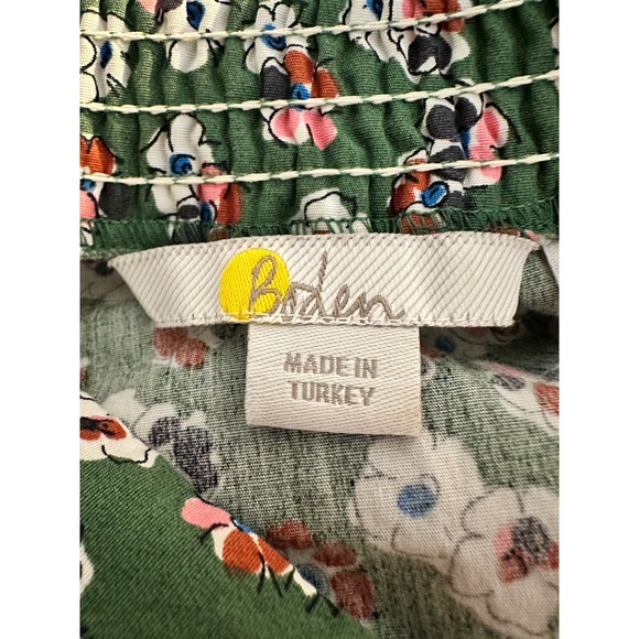 Boden Green Floral Tie-Neck Blouse - Picture 10 of 13